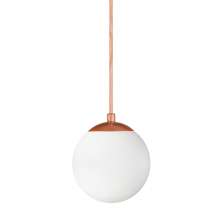 Pendente BRONZE C/ Globo de Vidro BRANCO de 14cm + LED 2W