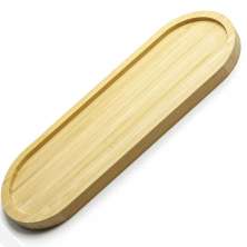 12 Bandejas Em Bambu Oval Travessa Gamela 33x12cm Petisqueiras Bandejas Multiuso UZ Decorar Restaurante