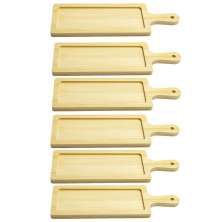 6 Tábuas de Bambu 24x8cm Petisqueira Travessa Bandeja Retangular Pequena Servir UZ
