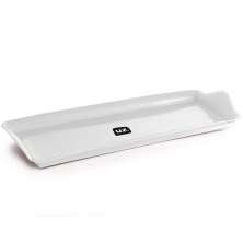 Bandeja de Plástico Retangular Branco Decorativa 38x16cm Uz