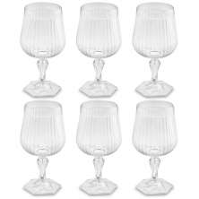 Conjunto 6 Taças Para Água Vinho Suco 350ml Plástico UZ Axé Transparente Bebidas