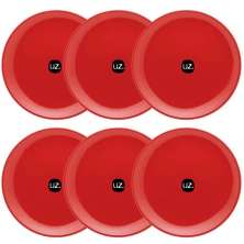 Jogo De 6 Pratos Rasos Redondos 26cm Pratos De Plástico Vermelho UZ