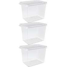 Kit 3 Organizadores de Geladeira Multiuso Cozinha 1,3L com T