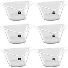 Kit 6 Baldes de Gelo Champanheira 8L Transparente 43x20cm Restaurante Hotel Bar Cerveja Vinho