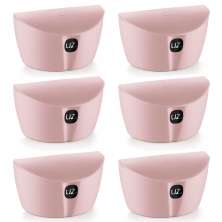 Kit 6 Saleiros com Tampa Porta Sal Cozinha 500ml Plástico UZ Rosa Quartzo