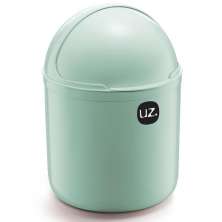 Lixeira Plastica De Cozinha Pia com Tampa Capacete e Abertura Frontal 4 litros UZ Verde Menta