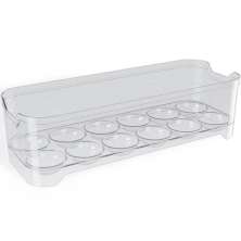 Organizador de Geladeira Porta Ovos 12 Unidades 28x10x7,5cm Transparente Plástico UZ