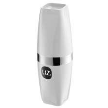 Porta Escova De Dente Com Tampa Suporte Pasta Banheiro Uz Branco Metalizado