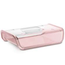 Porta Frios Plástico Tampa Transparente Pote Queijo Presunto Uz Rosa Translúcido
