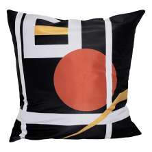 Almofada Abstrato Bola Preto & Vermelho 42x42cm Uniart