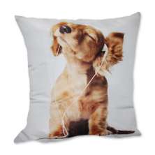 Almofada Cachorro com Fone Filhote Marrom 42x42cm Uniart