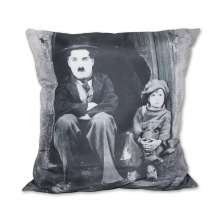 Almofada Charlie Chaplin Menino Preto & Branco 42x42cm Uniart