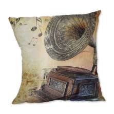 Almofada Gramofone Marrom 42x42cm Uniart