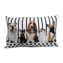Almofada Impressão Digital Branco Cachorros Amigos 20x40cm