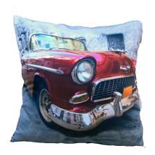 Almofada Impressão Digital Carro Grande Vermelho 42x42cm Uniart