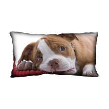 Almofada Impressão Digital Marrom Cachorro Boxer 20x40cm