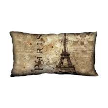 Almofada Impressão Digital Marrom Paris Vintage 20x40cm