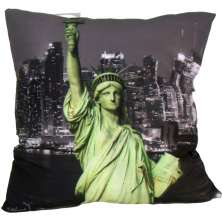 Almofada Impressão Digital Nova York Liberdade Verde 42x42cm Uniart
