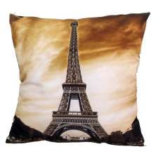 Almofada Impressão Digital Paris Torre Eiffel III Marrom 42x42cm Uniart