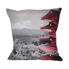 Almofada Japão Cinza & Vermelho 42x42cm Uniart
