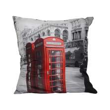 Almofada Londres Cabine Vermelho 42x42cm Uniart