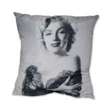 Almofada Marilyn Vestido de Renda Preto & Branco 42x42cm Uniart