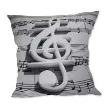 Almofada Nota Musical Branco 42x42cm Uniart