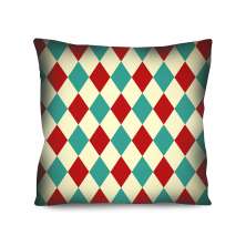 Almofada Valverde Chadres Azul e Vermelho 42x42cm