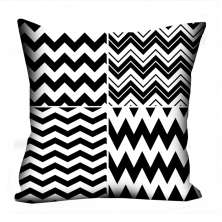 Almofada Valverde Chevron Preto e Branco 42x42cm