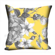 Almofada Valverde Flor Retro Amarelo 42x42cm