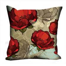 Almofada Valverde Flor Vermelho Trial 42x42cm