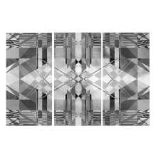 Conjunto com 3 Quadros Decorativos Abstrato Cinza