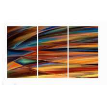 Conjunto com 3 Quadros Decorativos Abstrato I Colorido