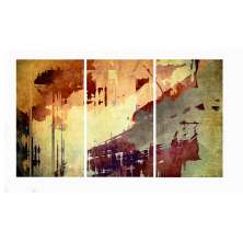 Conjunto com 3 Quadros Decorativos Abstrato II Colorido