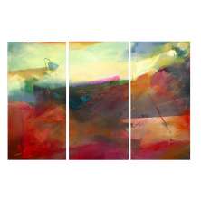 Conjunto com 3 Quadros Decorativos Abstrato IV Colorido