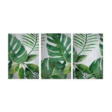 Conjunto com 3 Quadros Decorativos Adão Verde