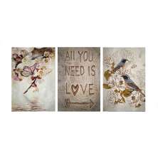Conjunto com 3 Quadros Decorativos All Marrom