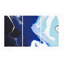 Conjunto com 3 Quadros Decorativos Geo I Azul