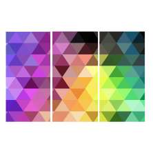 Conjunto com 3 Quadros Decorativos Geo I Colorido