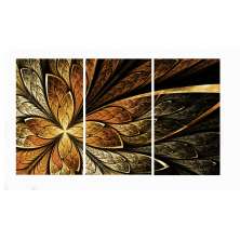 Conjunto com 3 Quadros Decorativos Geo I Marrom