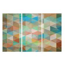 Conjunto com 3 Quadros Decorativos Geo II Colorido