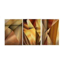 Conjunto com 3 Quadros Decorativos Geo II Marrom