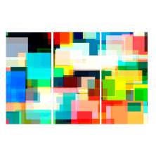 Conjunto com 3 Quadros Decorativos Geo III Colorido