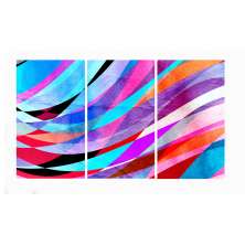 Conjunto com 3 Quadros Decorativos Geo IV Colorido