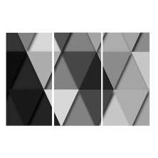 Conjunto com 3 Quadros Decorativos Tri Cinza