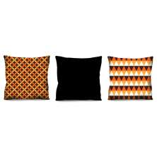 Kit com 3 Almofadas Estampadas Laranja 42x42 cm