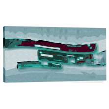 Quadro Abstrato Azul e Vinho 55x100cm