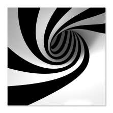 Quadro Abstrato Espiral Uniart Preto & Branco 45x45 cm
