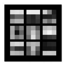 Quadro Abstrato I Uniart Preto & Branco 30x30cm