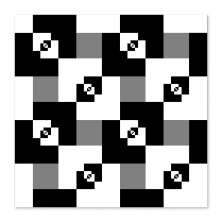 Quadro Abstrato III Uniart Preto & Branco 45x45cm